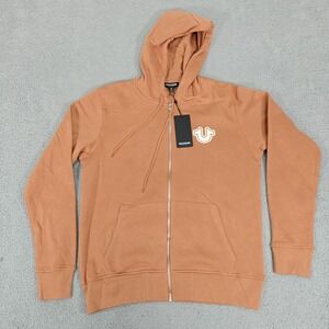 True Religion Hoodie Mens Large Mandarin Core Zip Up Sweatshirt Buddha Logo New